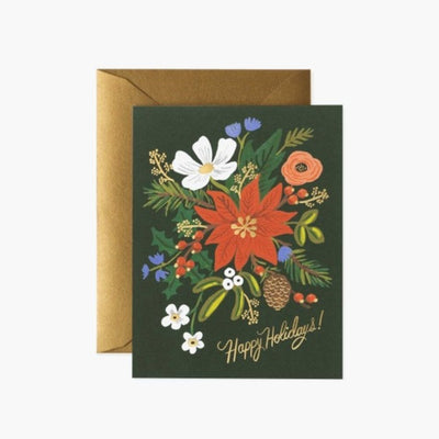 Bouquet Boxed Holiday Cards Happy Holiday Cards Rifle Paper Co  Paper Skyscraper Gift Shop Charlotte