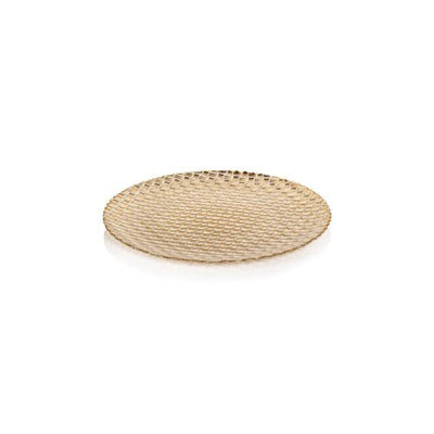 Braided Glass Plate | Gold, 8.25" Home Decor Zodax  Paper Skyscraper Gift Shop Charlotte