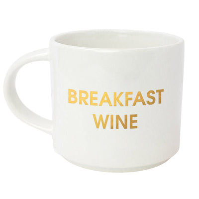 Breakfast Wine Gold Metallic Mug Mugs Chez Gagné  Paper Skyscraper Gift Shop Charlotte