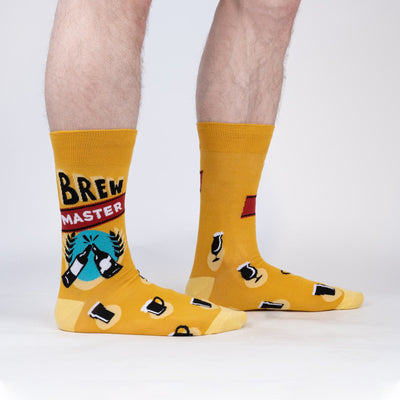 Brew Master Men's Crew Socks Socks Sock It to Me  Paper Skyscraper Gift Shop Charlotte