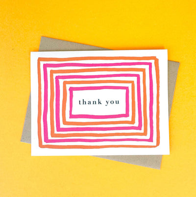 Brights Borders Thank You Card (Boxed set of 8) Cards J.Falkner Cards  Paper Skyscraper Gift Shop Charlotte