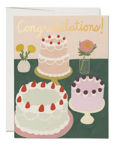 Cake Celebration congratulations greeting card  Red Cap Cards  Paper Skyscraper Gift Shop Charlotte