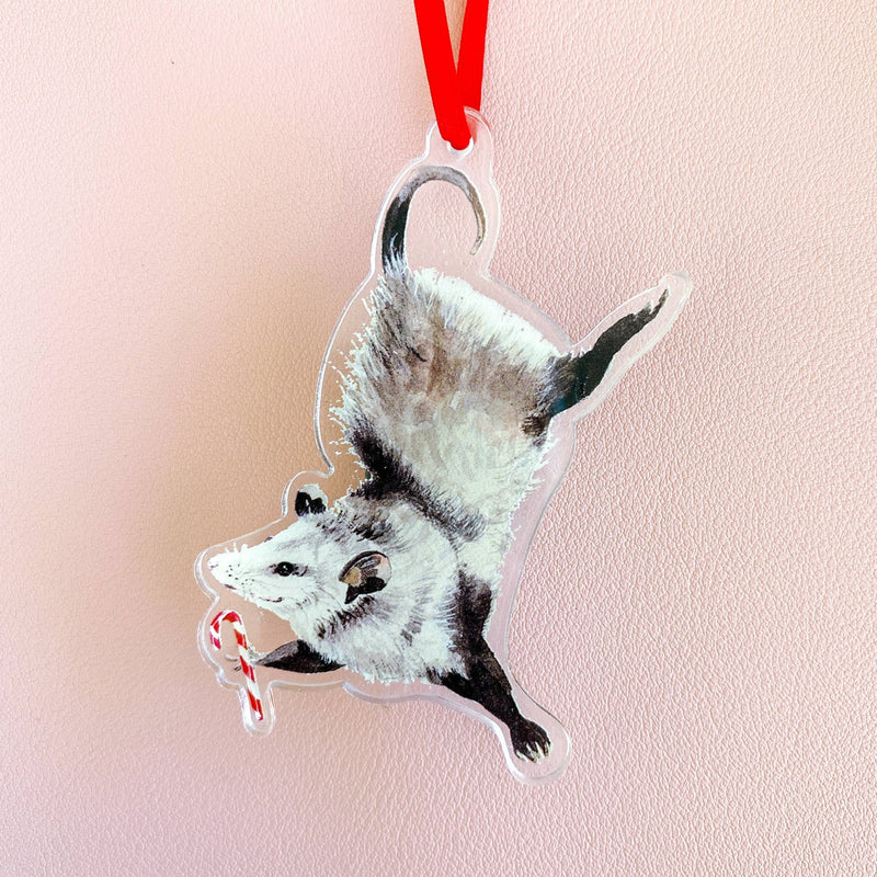 Candy Cane Possum Ornament Ornaments Cami Monet  Paper Skyscraper Gift Shop Charlotte