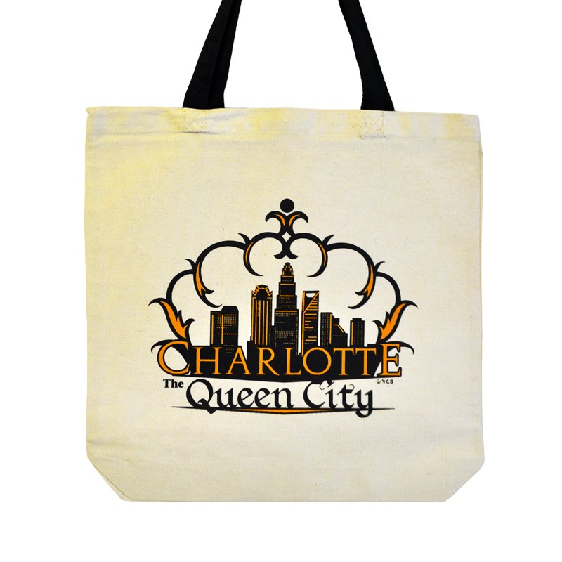 Canvas Tote | Charlotte Crown Skyline | Tan Tote Bags My City Souvenirs  Paper Skyscraper Gift Shop Charlotte