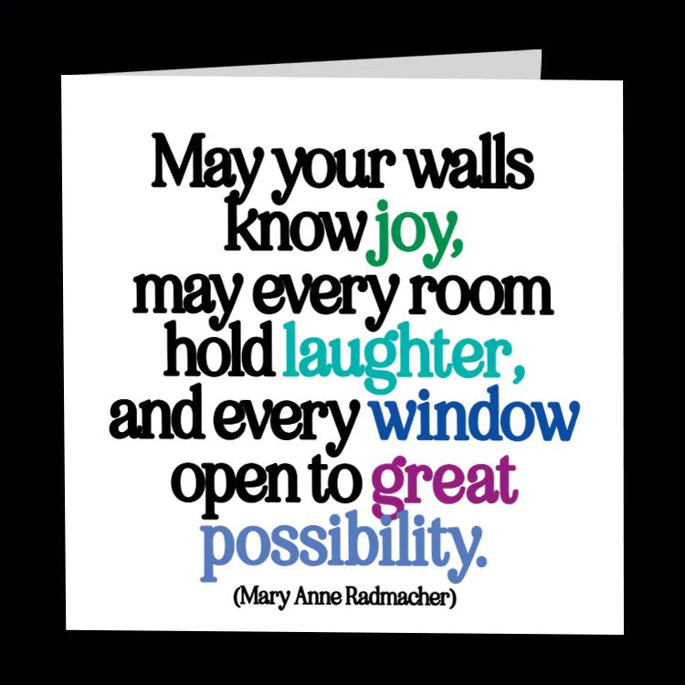 Card | May your walls know joy Cards Quotable Cards  Paper Skyscraper Gift Shop Charlotte