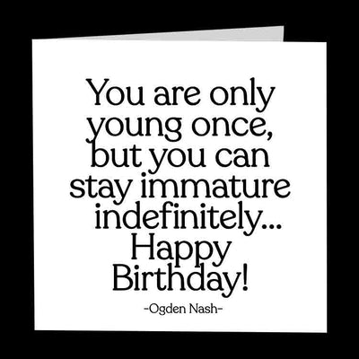 Card | Only young once Cards Quotable Cards  Paper Skyscraper Gift Shop Charlotte