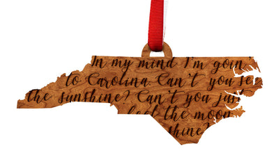 Carolina In My Mind Ornament Cherry I Red Ribbon Ornaments LazerEdge  Paper Skyscraper Gift Shop Charlotte