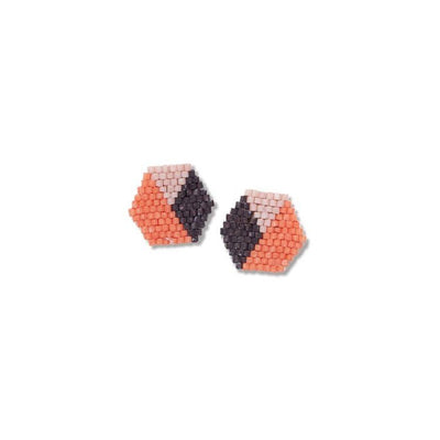 Casey Jaipur Hexagon Beaded Post Earrings Jewelry ink + alloy  Paper Skyscraper Gift Shop Charlotte