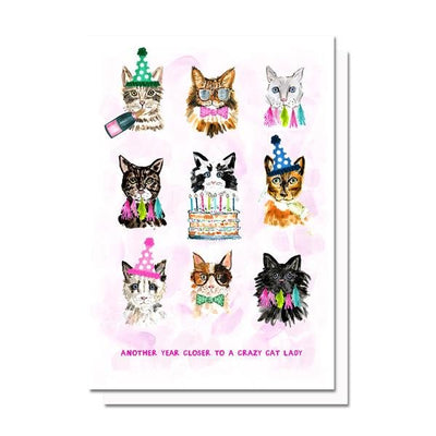 Cat Lady | Birthday Card Cards Evelyn Henson  Paper Skyscraper Gift Shop Charlotte