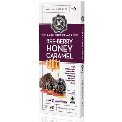 CCC Dk Bee-Berry Honey Caramel Bar 3.5oz CAND Chocolate Chocolate Chocolate Co  Paper Skyscraper Gift Shop Charlotte