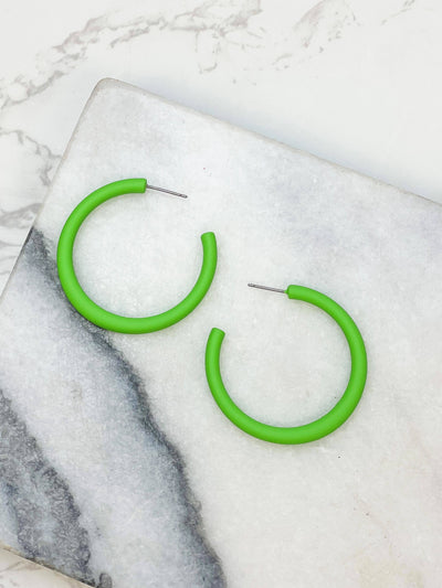 The Classic Enamel Hoop Earrings: Blue  Prep Obsessed Wholesale  Paper Skyscraper Gift Shop Charlotte