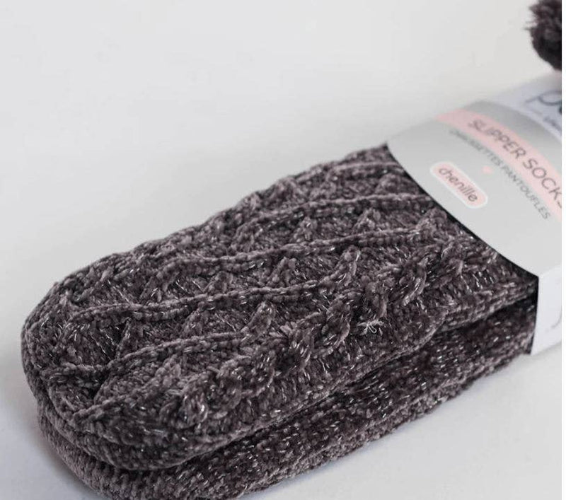 Recycled Chenille Classic Socks | Charcoal  Pudus  Paper Skyscraper Gift Shop Charlotte