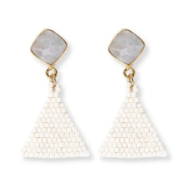 Celia Small Triangle Drop with Semi-Precious Ivory Stone Post Jewelry ink + alloy  Paper Skyscraper Gift Shop Charlotte