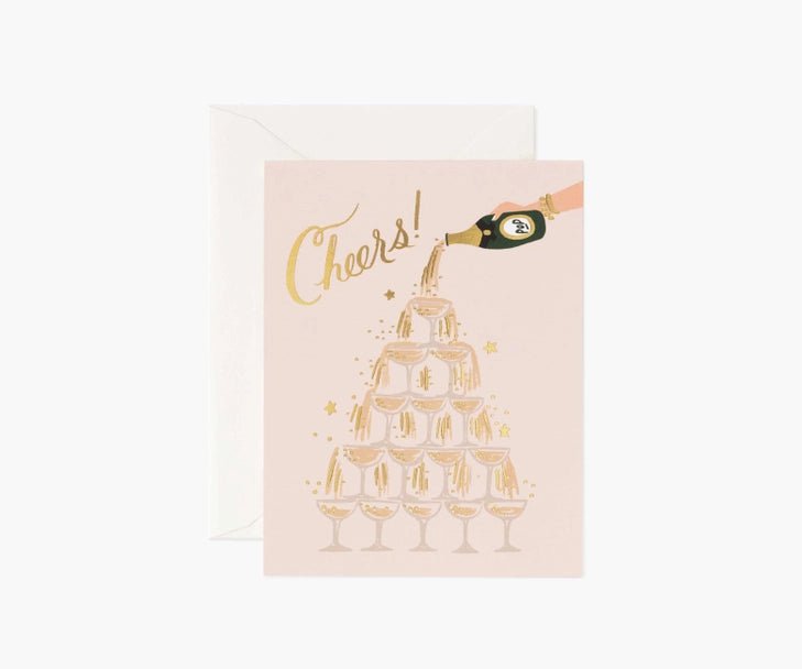 Champagne Tower Cheers Card Cards Rifle Paper Co  Paper Skyscraper Gift Shop Charlotte