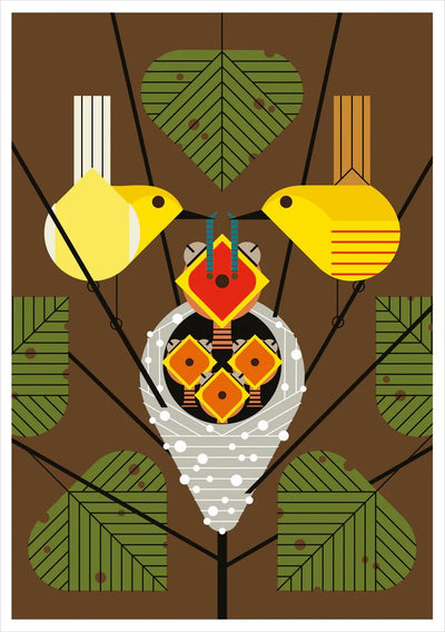 Charley Harper Family Circle Notecard Cards Pomegranate  Paper Skyscraper Gift Shop Charlotte