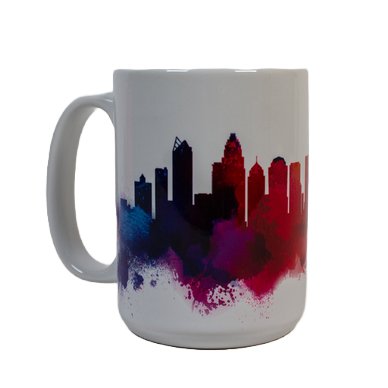 Charlotte Abstract Skyline | Tall White Mug Mugs Lantern Press  Paper Skyscraper Gift Shop Charlotte