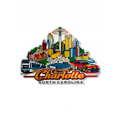 Charlotte City Collage Magnet Magnets My City Souvenirs  Paper Skyscraper Gift Shop Charlotte