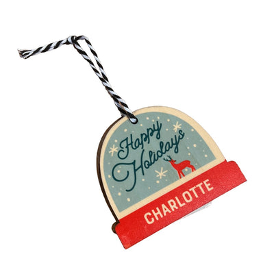 Charlotte Happy Holidays Snowglobe Ornament Ornaments Rock Scissor Paper  Paper Skyscraper Gift Shop Charlotte