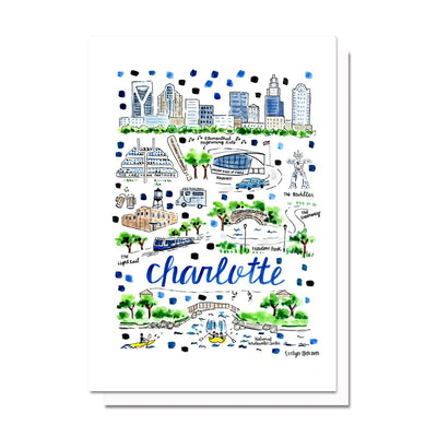 Charlotte Map Card cards Evelyn Henson  Paper Skyscraper Gift Shop Charlotte