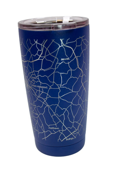 Charlotte Map Insulated Pint Tumbler Midnight Blue Glasswear Well Told  Paper Skyscraper Gift Shop Charlotte