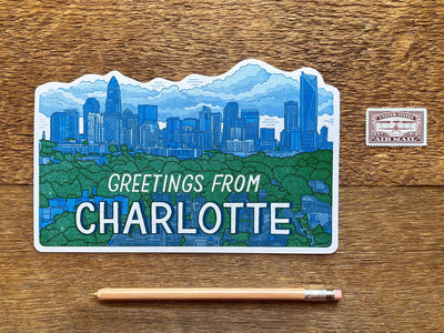 Charlotte, NC Scenic Postcard Cards Noteworthy Paper & Press  Paper Skyscraper Gift Shop Charlotte