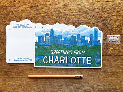 Charlotte, NC Scenic Postcard Cards Noteworthy Paper & Press  Paper Skyscraper Gift Shop Charlotte