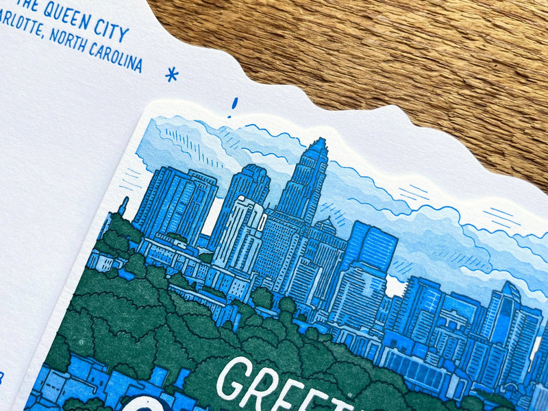 Charlotte, NC Scenic Postcard Cards Noteworthy Paper & Press  Paper Skyscraper Gift Shop Charlotte