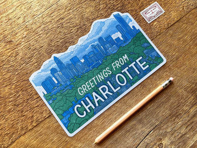 Charlotte, NC Scenic Postcard Cards Noteworthy Paper & Press  Paper Skyscraper Gift Shop Charlotte