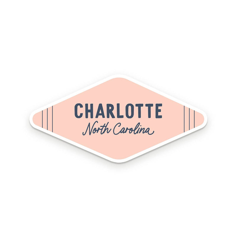 Charlotte, North Carolina Sticker: Bluebird Local Ruff House Print Shop  Paper Skyscraper Gift Shop Charlotte