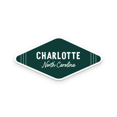 Charlotte, North Carolina Sticker: Bluebird Local Ruff House Print Shop  Paper Skyscraper Gift Shop Charlotte