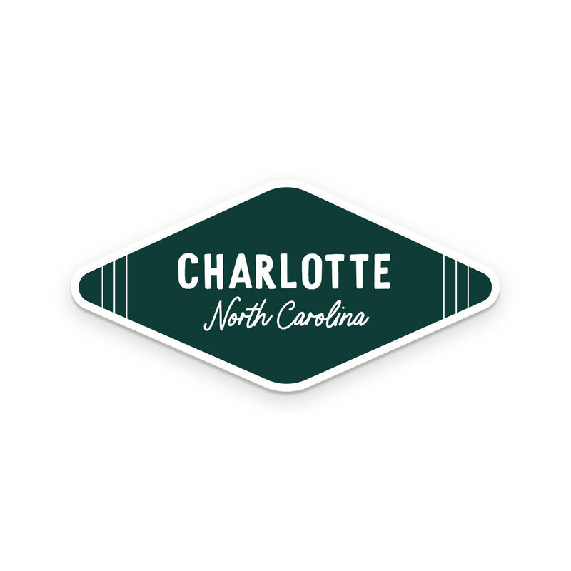 Charlotte, North Carolina Sticker: Bluebird Local Ruff House Print Shop  Paper Skyscraper Gift Shop Charlotte