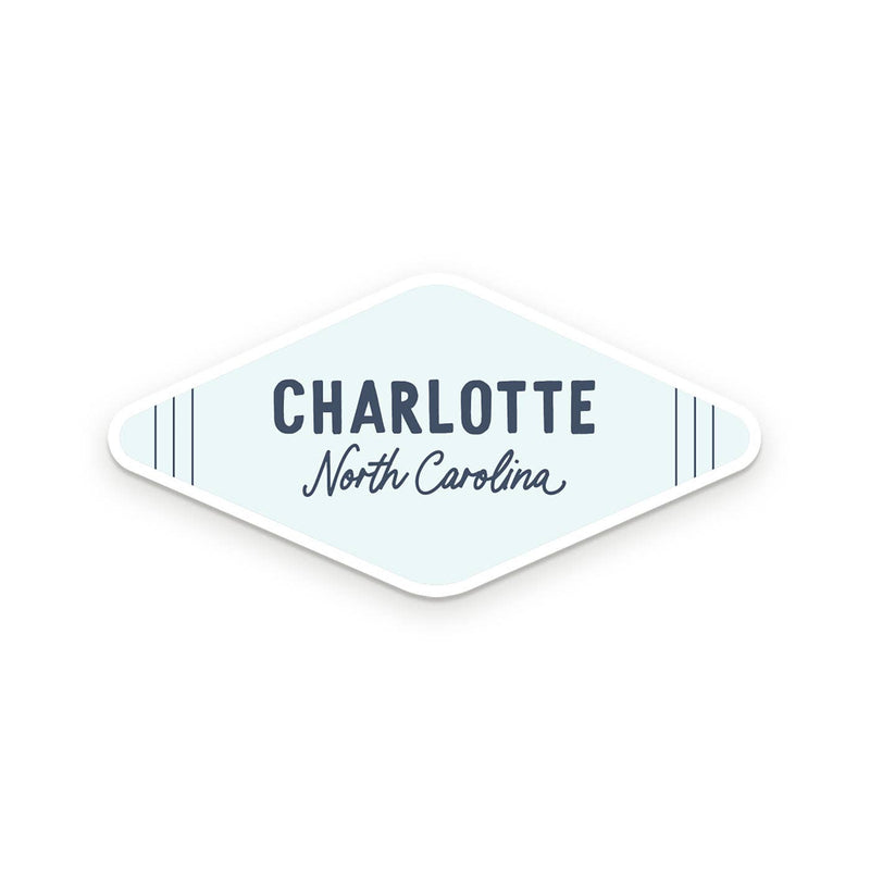 Charlotte, North Carolina Sticker: Bluebird Local Ruff House Print Shop  Paper Skyscraper Gift Shop Charlotte