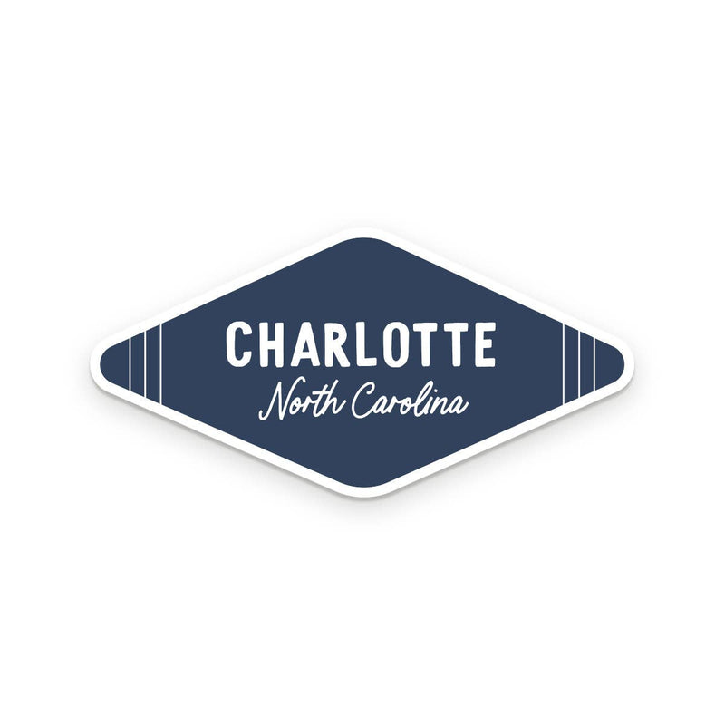 Charlotte, North Carolina Sticker: Bluebird Local Ruff House Print Shop  Paper Skyscraper Gift Shop Charlotte