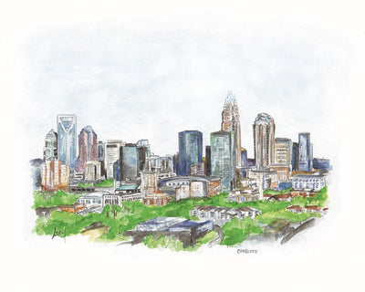 Charlotte Skyline Daytime Print 8x10 Prints Lucy Caldwell  Paper Skyscraper Gift Shop Charlotte