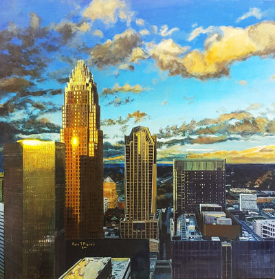 Charlotte Sunset 2018"" prints David French  Paper Skyscraper Gift Shop Charlotte