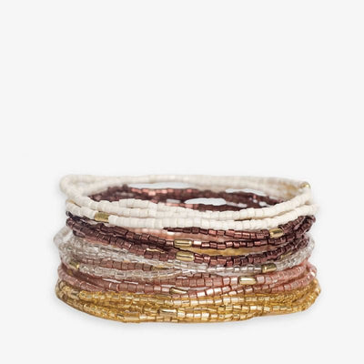 Chelsea 18 strand luxe beaded bracelet set mixed metallic Jewelry ink + alloy  Paper Skyscraper Gift Shop Charlotte