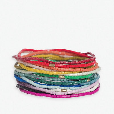 Chelsea 18 strand luxe beaded bracelet set multi color Jewelry ink + alloy  Paper Skyscraper Gift Shop Charlotte