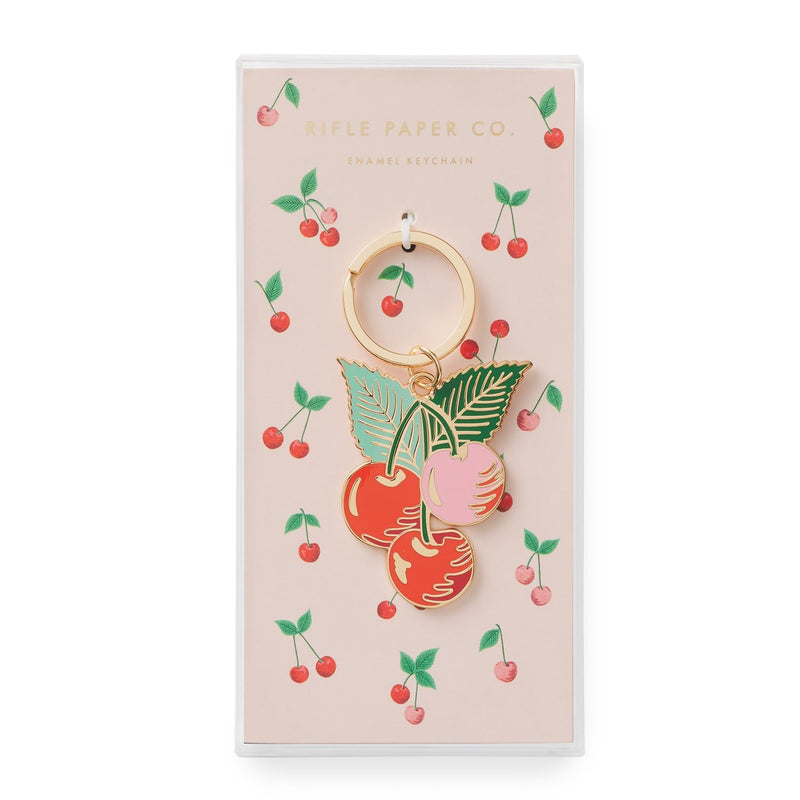 Cherries Enamel Keychain Key Chains Rifle Paper Co  Paper Skyscraper Gift Shop Charlotte