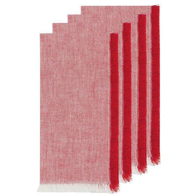 Chili Red Chambray Napkins | Set of 4 Napkins Danica Studio (Now Designs)  Paper Skyscraper Gift Shop Charlotte