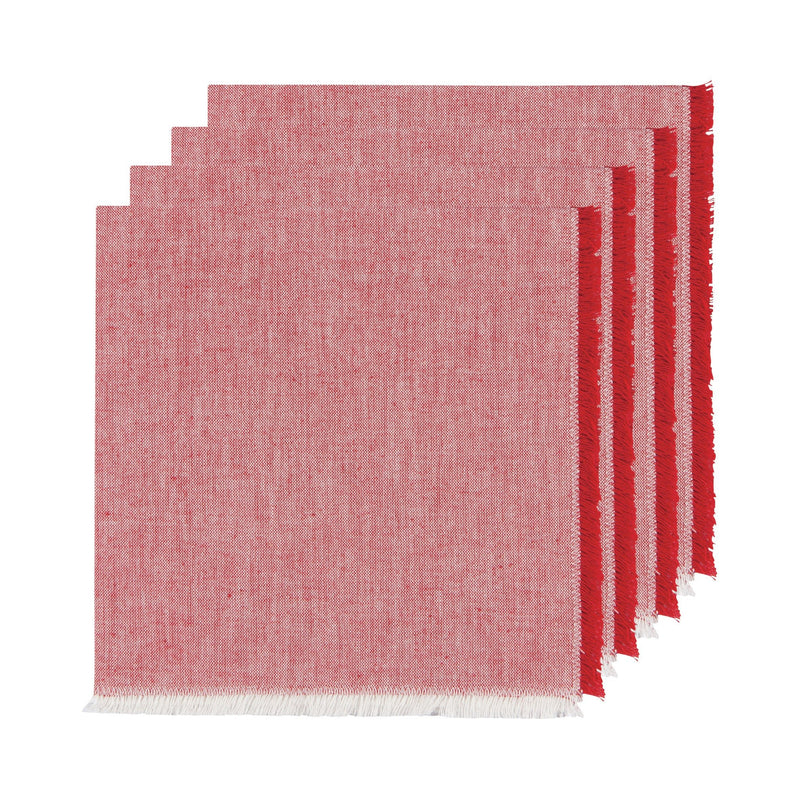 Chili Red Chambray Napkins | Set of 4 Napkins Danica Studio (Now Designs)  Paper Skyscraper Gift Shop Charlotte