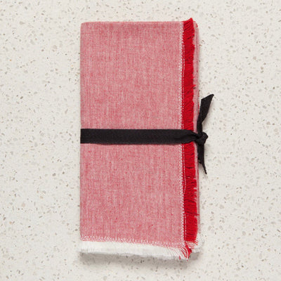 Chili Red Chambray Napkins | Set of 4 Napkins Danica Studio (Now Designs)  Paper Skyscraper Gift Shop Charlotte