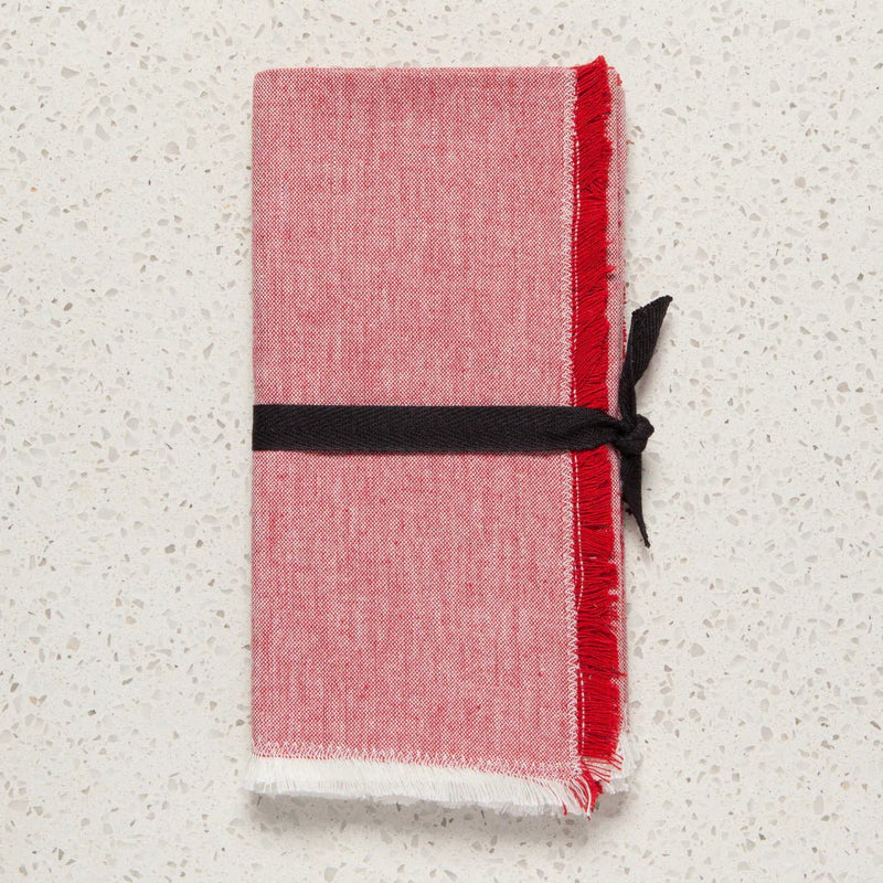 Chili Red Chambray Napkins | Set of 4 Napkins Danica Studio (Now Designs)  Paper Skyscraper Gift Shop Charlotte