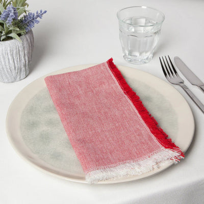 Chili Red Chambray Napkins | Set of 4 Napkins Danica Studio (Now Designs)  Paper Skyscraper Gift Shop Charlotte