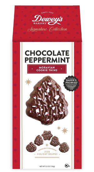 Chocolate Peppermint Moravian Cookie Thins | 5.5oz Food Salem Baking Company  Paper Skyscraper Gift Shop Charlotte