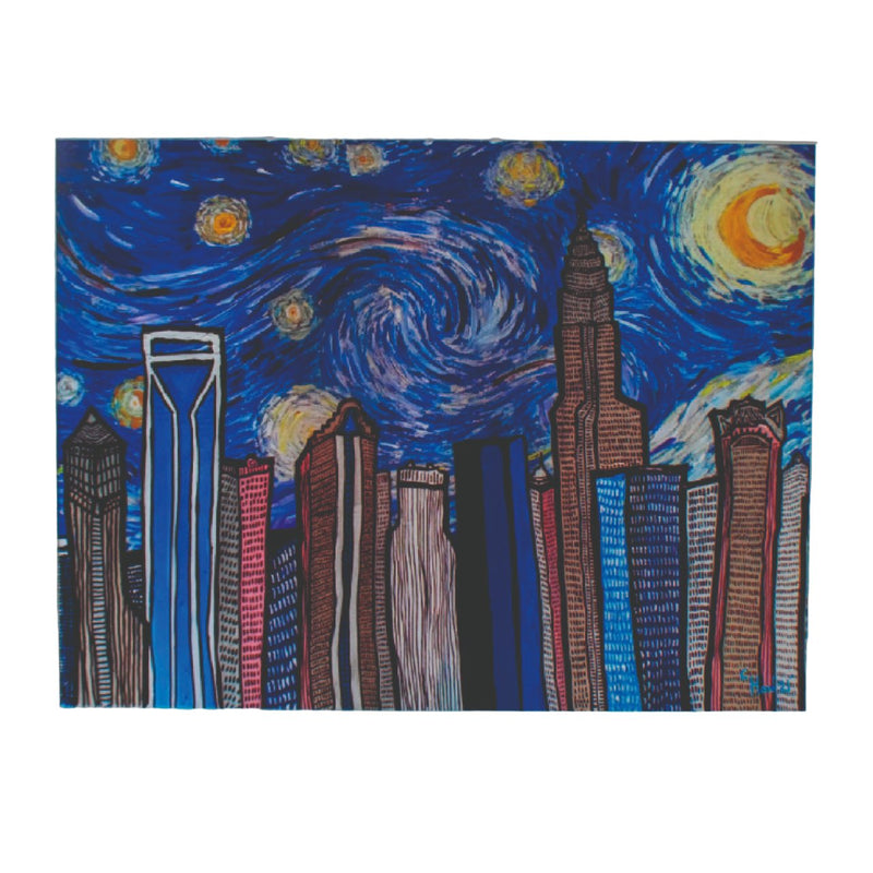 Chris Hood | Van Gogh Charlotte Skyline Print | 11 x 14 Prints Chris Hood  Paper Skyscraper Gift Shop Charlotte