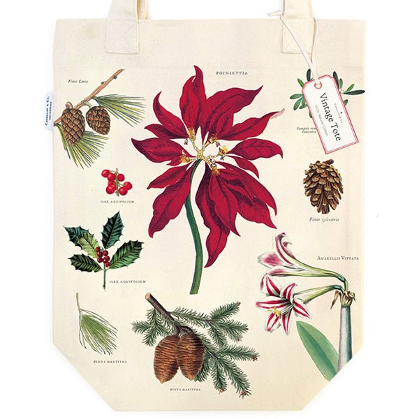 Christmas Botanica Tote Bag Holiday Cavallini Papers & Co., Inc.  Paper Skyscraper Gift Shop Charlotte