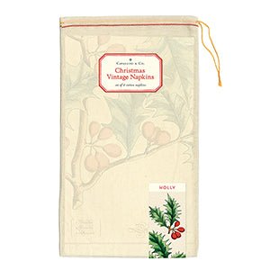 Christmas Holly Vintage Napkins Holiday Cavallini Papers & Co., Inc.  Paper Skyscraper Gift Shop Charlotte