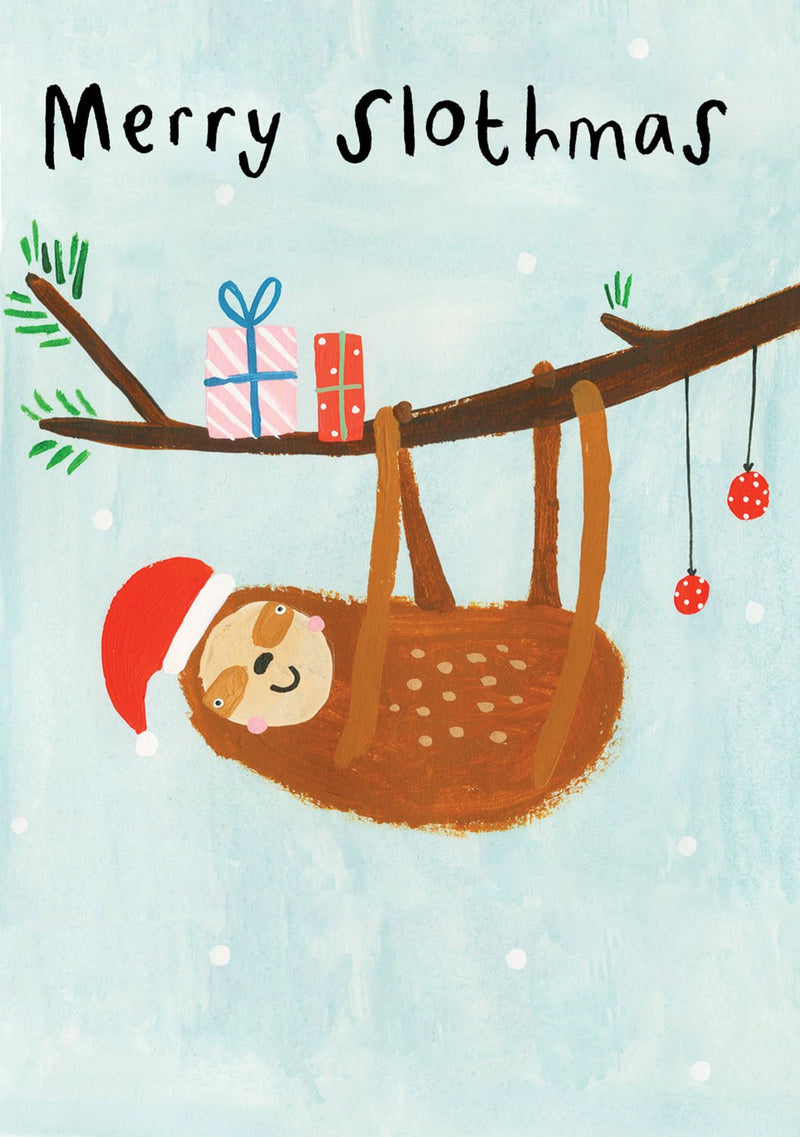 Christmas Sloth Greeting Card Cards Notes & Queries  Paper Skyscraper Gift Shop Charlotte