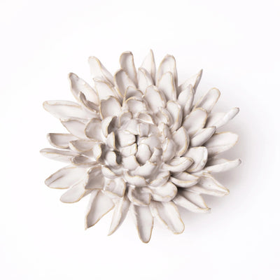 Chrysanthemum Ivory Ceramic Flower Home Decor Chive Paper Skyscraper Gift Shop Charlotte