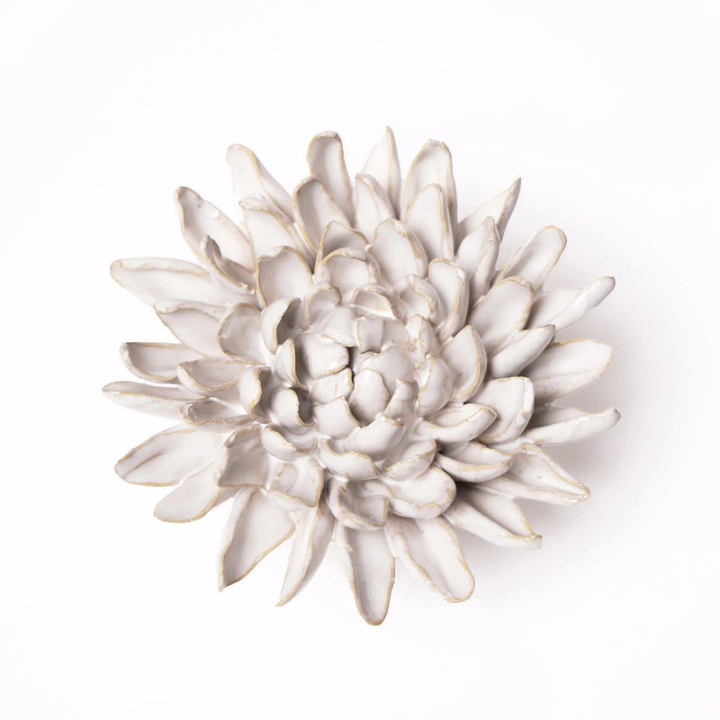 Chrysanthemum Ivory Ceramic Flower Home Decor Chive Paper Skyscraper Gift Shop Charlotte